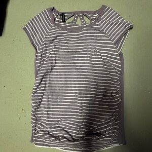Maurices Lavender Striped Short Sleeve Top